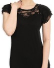 Spiral-Women-GOTHIC-ELEGANCE-Lace-Layered-Cap-Sleeve-Top-Black-Large-0-1