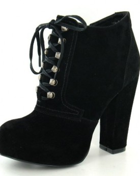Spot-On-High-Heel-Ankle-Boot-Lace-Up-Black-Size-6-UK-0
