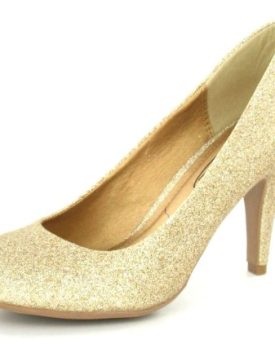 Spot-On-High-Heel-Court-Gold-Size-3-UK-0