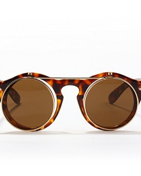 Steampunk-Goggles-Glasses-Round-Sunglasses-Emo-Retro-Vintage-Flip-Up-Cyber-Punk-Leopard-0