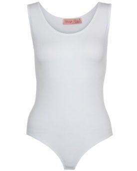 Stretch-Fitted-Lycra-Scoop-Crew-Neck-Bodice-Body-Bodysuit-Body-Leotard-Top-Vest-0