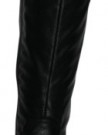 Stunning-New-Sexy-Black-Faux-Leather-Knee-High-Heel-Boots-Gold-Buckle-Strap-0-0