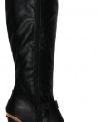 Stunning-New-Sexy-Black-Faux-Leather-Knee-High-Heel-Boots-Gold-Buckle-Strap-0-4
