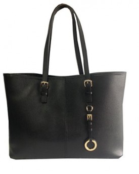 Stylish-Black-Italian-Leather-Handbag-Shoulder-Bag-or-Tote-0