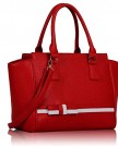 Stylish-Womens-Ladies-Celebrity-Fashion-Grab-Tote-With-Bow-Tie-Detail-TI0064-Red-0-0