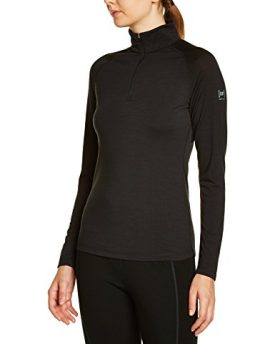 Super-Natural-Womens-Long-Sleeve-Zip-Merino-Sport-14-Zip-Mock-Neck-Shirt-Caviar-Small-0