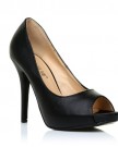 TIA-Black-PU-Leather-Stiletto-High-Heel-Platform-Peep-Toe-Shoes-Size-UK-4-EU-37-0-0