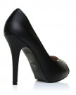 TIA-Black-PU-Leather-Stiletto-High-Heel-Platform-Peep-Toe-Shoes-Size-UK-4-EU-37-0-1