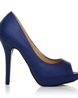 TIA-Navy-PU-Leather-Stiletto-High-Heel-Platform-Peep-Toe-Shoes-Size-UK-8-EU-41-0