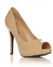 TIA-Nude-Patent-PU-Leather-Stiletto-High-Heel-Platform-Peep-Toe-Shoes-Size-UK-7-EU-40-0-0
