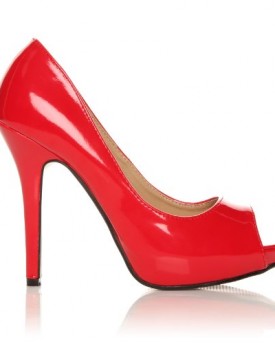 TIA-Red-Patent-PU-Leather-Stiletto-High-Heel-Platform-Peep-Toe-Shoes-Size-UK-3-EU-36-0