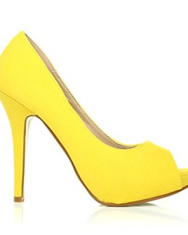 TIA-Yellow-Faux-Suede-Stiletto-High-Heel-Platform-Peep-Toe-Shoes-Size-UK-3-EU-36-0