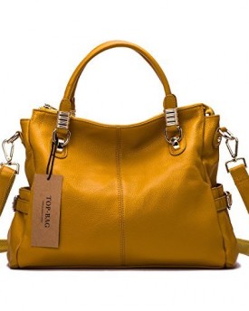 TOP-BAGExquisite-Women-Ladies-Genuine-Leather-Tote-Satchel-Shoulder-Handbag-SF0951-yellow-0