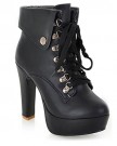 Threes-Ladies-High-Heel-Ankle-Boots-Lace-Up-Platform-Party-Boots-6-black-0-0
