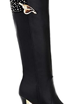 Threes-Ladies-Knee-High-Boots-Zip-Up-Platform-High-Heel-Diamante-Party-High-Leg-Boots-4-black-0