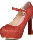 Threes-Ladies-Sequins-Party-Platform-Heels-Stilettos-Wedding-Shoes-Ankle-Strap-Court-Heels-9-red-0