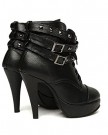 Trs-Chic-Mailanda-women-platform-studded-buckle-high-heel-lace-up-biker-ankle-shoes-boots-stiletto-military-size-UK-3-0-2