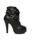 Trs-Chic-Mailanda-women-platform-studded-buckle-high-heel-lace-up-biker-ankle-shoes-boots-stiletto-military-size-UK-3-0-3