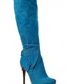Turquoise-Blue-Rhinestone-Embellished-Butterfly-Stiletto-Heel-Knee-High-Boots-0