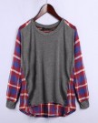 UK-10-12-Womens-Plaid-Checked-Long-Sleeve-Top-Casual-Loose-Splice-Tee-Shirt-Blouse-0-0