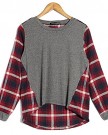 UK-10-12-Womens-Plaid-Checked-Long-Sleeve-Top-Casual-Loose-Splice-Tee-Shirt-Blouse-0-3