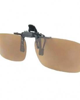 Unisex-Dark-Brown-Rectangle-Flip-Up-Clip-On-Polarized-Sunglasses-0