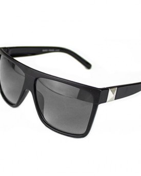 Unisex-Large-Frame-Flat-Top-Square-Sunglasses-Black-0