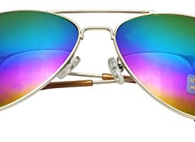 Unisex-golden-metal-frame-fashion-restro-design-wayfarer-Sunglasses-Aviator-bluegreen-lens-UV400-0