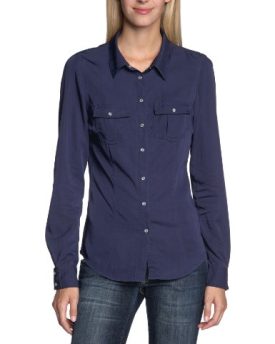 VERO-MODA-Womens-Classic-Long-regular-Blouse-Blue-Blau-Peacoat-10-0