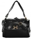 VK1503-Black-Vintage-Style-Shoulder-Bag-With-Front-Lock-Pocket-0