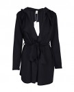 Vakind-Korean-Womens-Long-Sleeve-Lapel-Hooded-Trench-Coat-Outwear-Jacket-Waistband-M-Black-0
