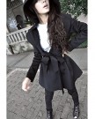 Vakind-Korean-Womens-Long-Sleeve-Lapel-Hooded-Trench-Coat-Outwear-Jacket-Waistband-M-Black-0-2