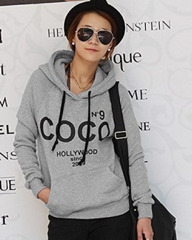 Vakind-Women-Korean-Hoodie-COCO-Jacket-Coat-Sweatshirt-Outerwear-Hooded-Sweater-Gray-0