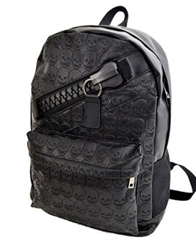VonFon-Womens-Bag-Personalized-Skull-Backpack-Black-0