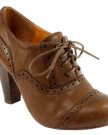 WOMENS-BROGUE-HIGH-HEEL-LACE-UP-ANKLE-SHOE-BOOTS-3-8-0