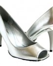 WOMENS-HIGH-HEEL-SQUARE-PEEPTOE-FAUX-PATENT-SHOES-LADIES-BLACK-SILVER-SIZE-4-0-0