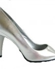 WOMENS-HIGH-HEEL-SQUARE-PEEPTOE-FAUX-PATENT-SHOES-LADIES-BLACK-SILVER-SIZE-4-0