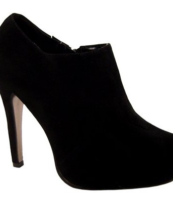 WOMENS-HIGH-HEEL-SQUARE-TOE-BLACK-SUEDE-ANKLE-BOOTS-3-8-0