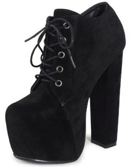 WOMENS-LADIES-BLACK-LACE-UP-CONCEALED-PLATFORM-BLOCK-HIGH-HEEL-SHOES-BOOTS-4-0