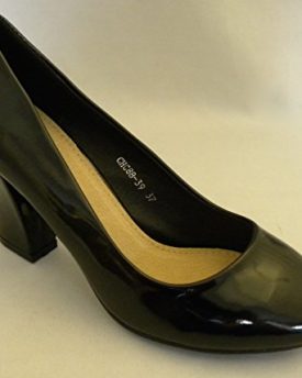 WOMENS-LADIES-HIGH-BLOCK-HEEL-PATENT-COURT-PARTY-WORK-SECRETARY-SHOE-SIZES-3-8-UK-6-EU-39-BLACK-0