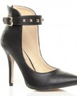 WOMENS-LADIES-HIGH-HEEL-ANKLE-CUFF-STUDDED-STRAP-BUCKLE-COURT-SHOES-SIZE-7-40-0