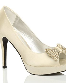 WOMENS-LADIES-HIGH-HEEL-PLATFORM-PEEP-TOE-BOW-WEDDING-BRIDAL-SHOES-SIZE-6-39-0