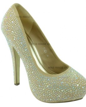 WOMENS-LADIES-HIGH-HEELS-PLATFORM-DIAMANTE-PARTY-GLAM-WEDDING-PROM-CLASSIC-COURT-SHOES-SIZE-NUDE-SIZE-6-0