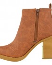 WOMENS-LADIES-MID-HIGH-HEEL-BLOCK-PLATFORM-LOW-ANKLE-CHELSEA-BOOTS-SHOES-SIZE-UK-5-Tan-Faux-Leather-0-2
