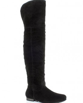WOMENS-LADIES-OVER-KNEE-HIGH-FOLDOVER-LOW-HEEL-ZIP-RIDING-PIRATE-BOOTS-SIZE-7-40-0