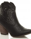 WOMENS-LADIES-STUDDED-EMBELLISHED-STITCHED-COWBOY-ANKLE-MID-HEEL-BOOTS-SIZE-6-39-0