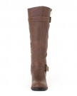 WOMENS-LEATHER-STYLE-KNEE-HIGH-BIKER-PADDED-CALF-LADIES-HEELED-BOOTS-SIZE-6-0-4