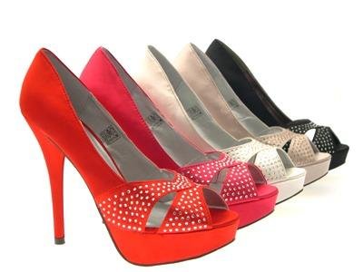 WOMENS SATIN PEEP TOES DIAMANTE PLATFORM HEELS SHOES BRIDAL WEDDING IVORY LADIES 6 - Image 3