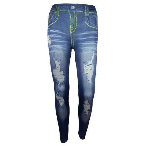 WOMENS,GIRLS FASHION LEGGINGS DENIM LOOK / JEANS / JEGGINGS / TIGHTS PRINTED uk size 6-12 (113) - Image 3
