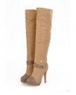 WeenFashion-Womens-Closed-Pointed-Toe-High-Heel-Stiletto-Short-Plush-PU-Solid-Boots-with-Zipper-Apricot-1-UK-0-0